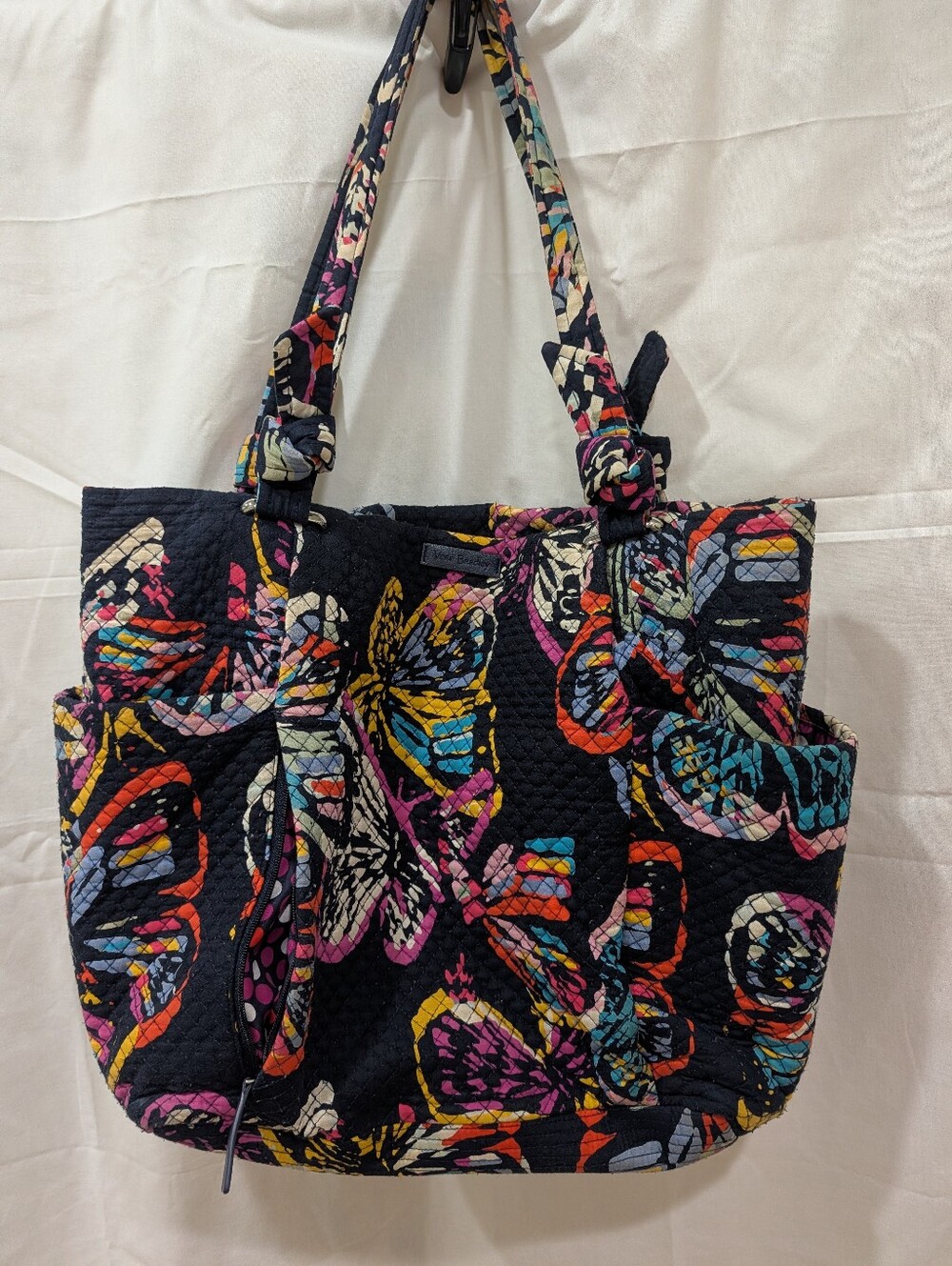 Vera Bradley Quilted Butterfly Shoulder Tote Bag | Floral Polka Dot Interior NEW